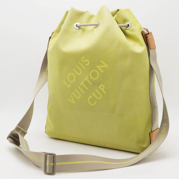 Louis Vuitton Damier Geant Volunteer LV Cup Shoulder Bag Lime Yellow - Picture 2 of 9